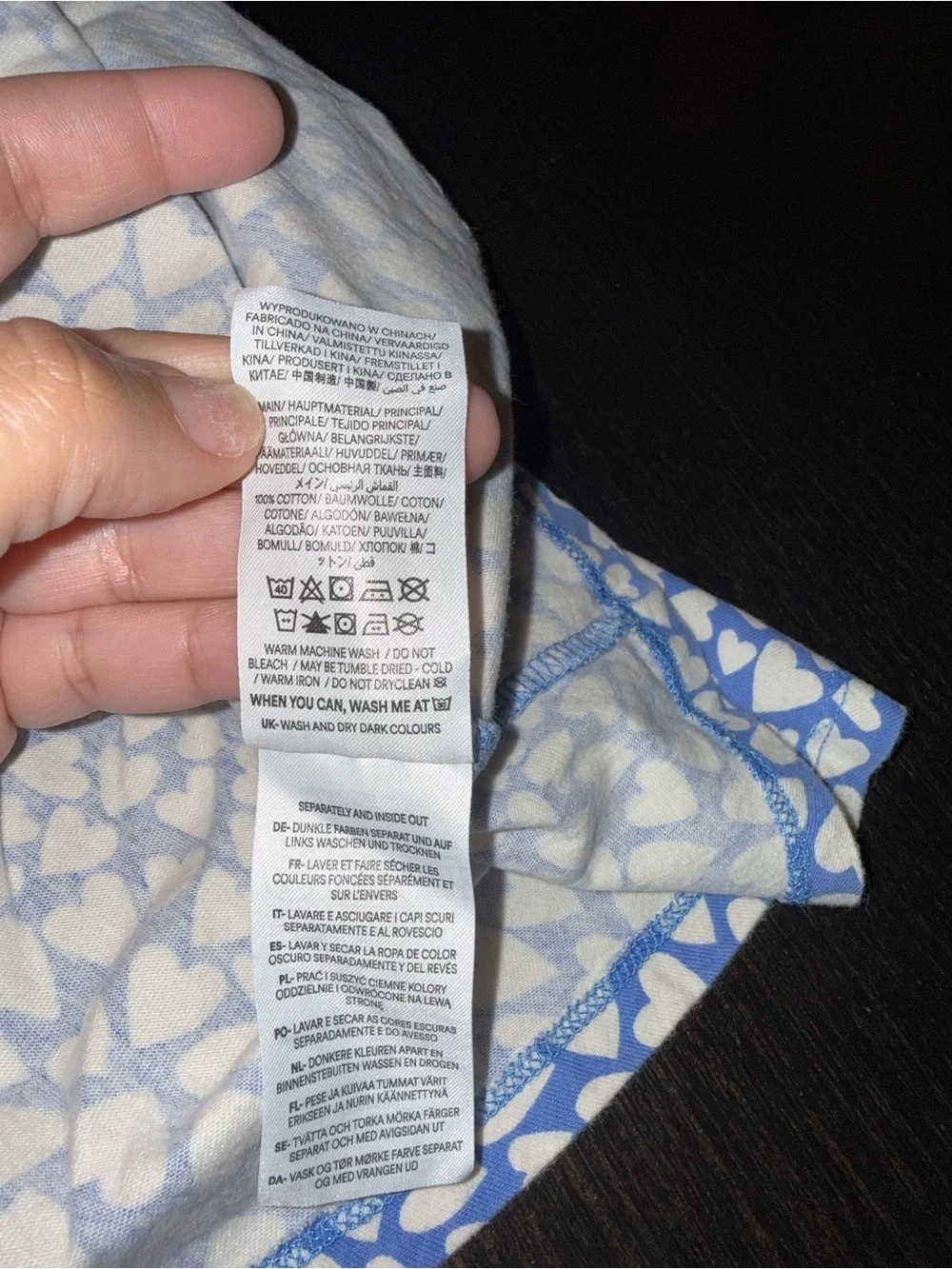 Mini Boden Blue and White Heart Ruffle Dress